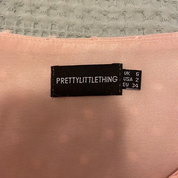 Cropped long sleeve light pink polka dot top - Picture 4 of 4